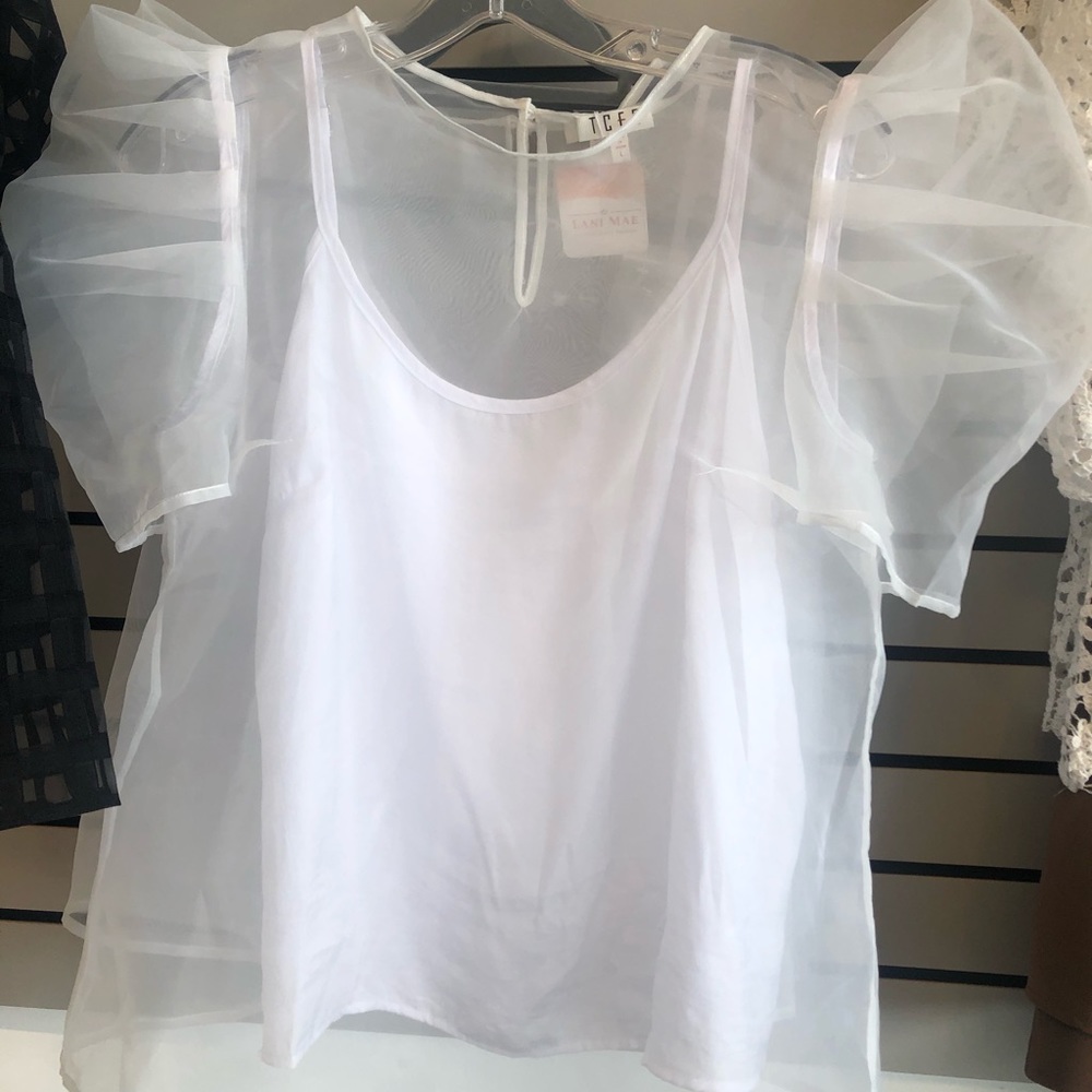 TCEC sheer top with cami NWT